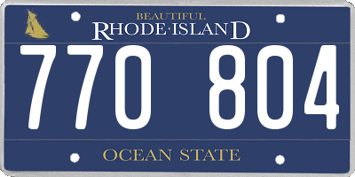 RI license plate 770804