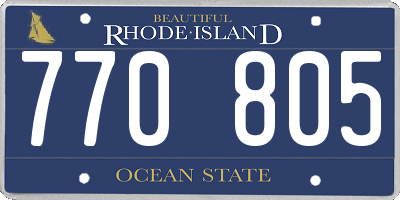RI license plate 770805
