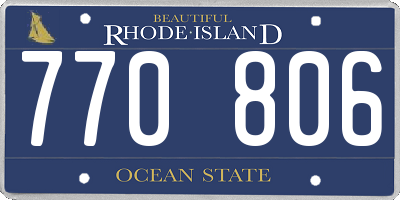 RI license plate 770806