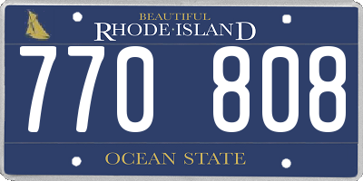 RI license plate 770808