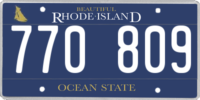 RI license plate 770809