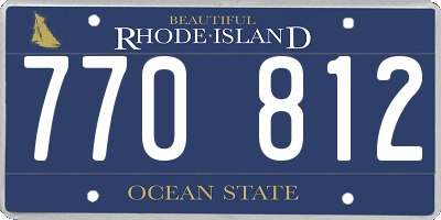 RI license plate 770812