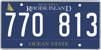 RI license plate 770813