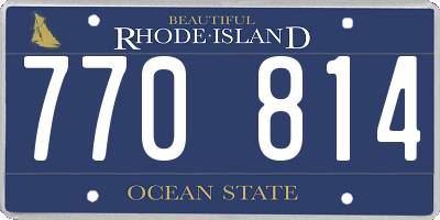RI license plate 770814