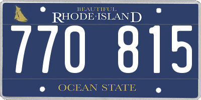 RI license plate 770815