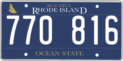 RI license plate 770816