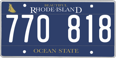 RI license plate 770818