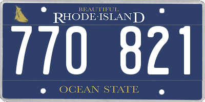 RI license plate 770821