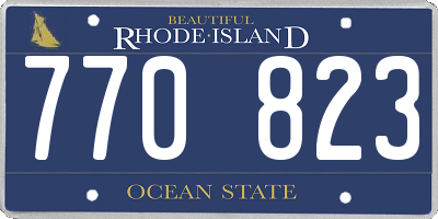 RI license plate 770823