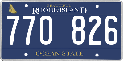 RI license plate 770826