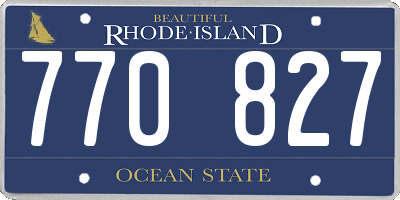 RI license plate 770827