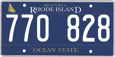RI license plate 770828