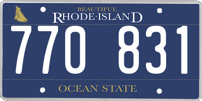 RI license plate 770831
