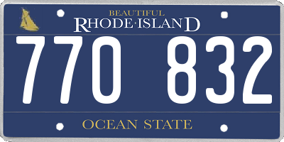RI license plate 770832