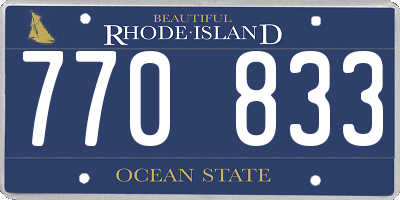 RI license plate 770833