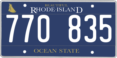 RI license plate 770835