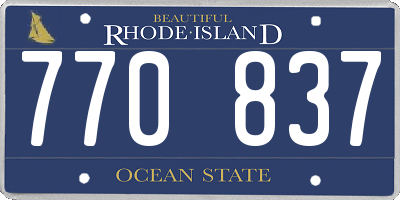 RI license plate 770837