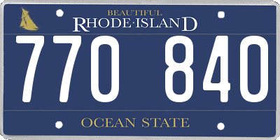 RI license plate 770840