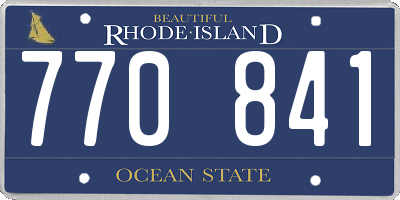 RI license plate 770841