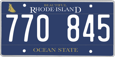 RI license plate 770845