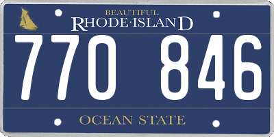 RI license plate 770846