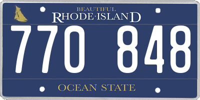 RI license plate 770848