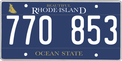 RI license plate 770853