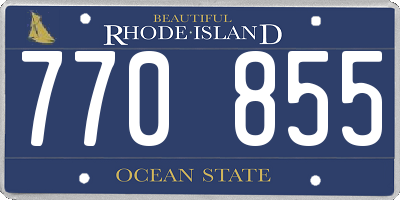 RI license plate 770855