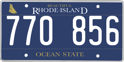 RI license plate 770856