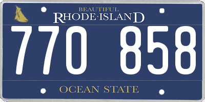 RI license plate 770858