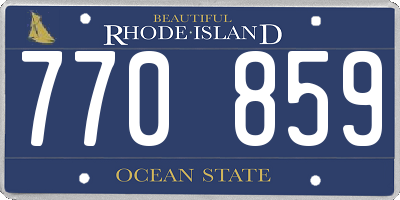 RI license plate 770859