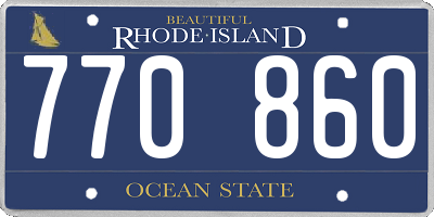 RI license plate 770860