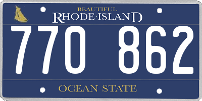 RI license plate 770862