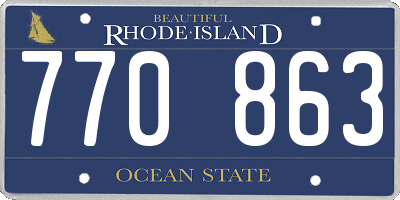 RI license plate 770863