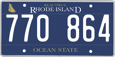 RI license plate 770864