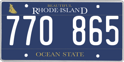 RI license plate 770865