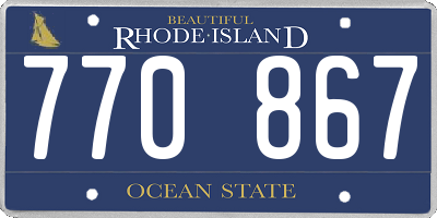 RI license plate 770867