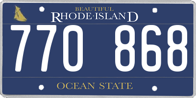 RI license plate 770868