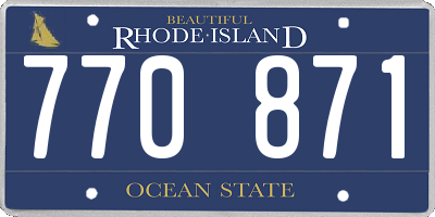 RI license plate 770871
