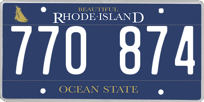 RI license plate 770874