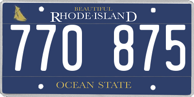 RI license plate 770875