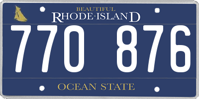 RI license plate 770876