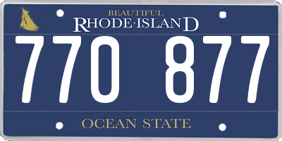 RI license plate 770877