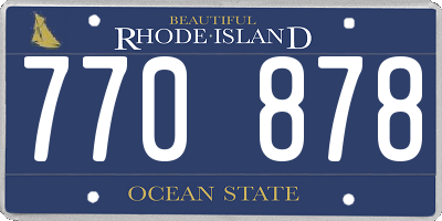 RI license plate 770878