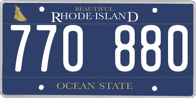 RI license plate 770880