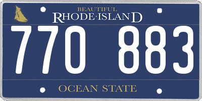 RI license plate 770883