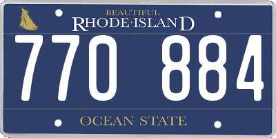RI license plate 770884