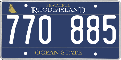 RI license plate 770885