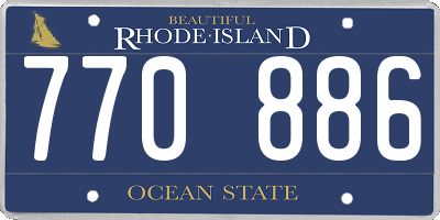 RI license plate 770886