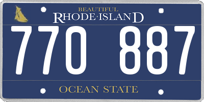RI license plate 770887